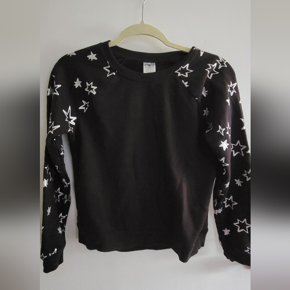Athletic Works Black Star Pattern Sweatshirt Size 14/16 - Picture 1 of 3